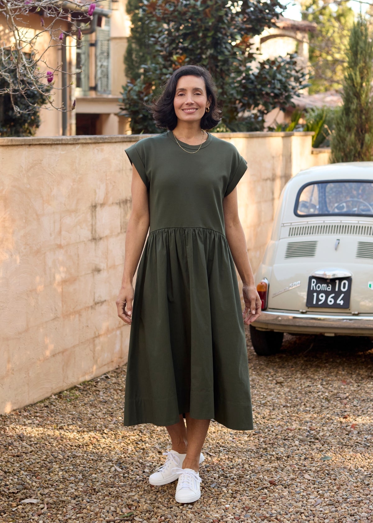 GRETA MIDI DRESS - KHAKI