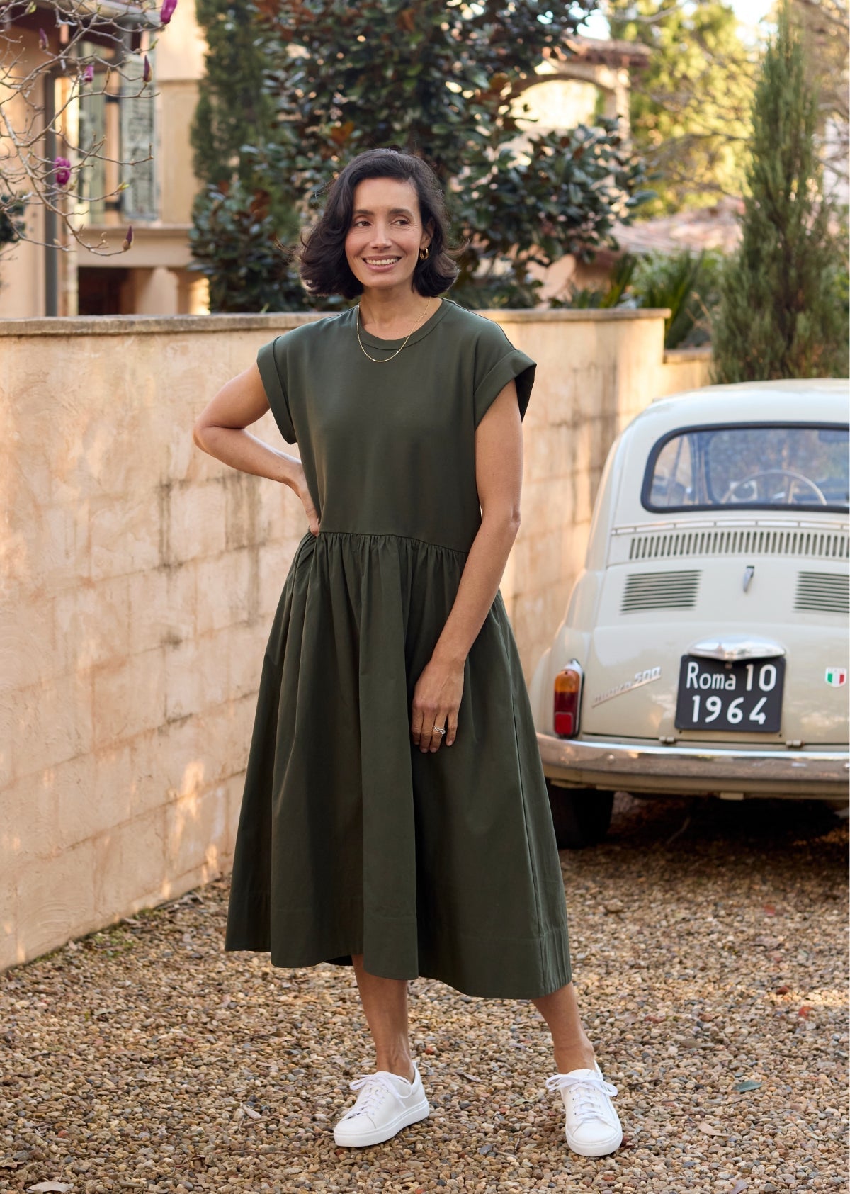 GRETA MIDI DRESS - KHAKI