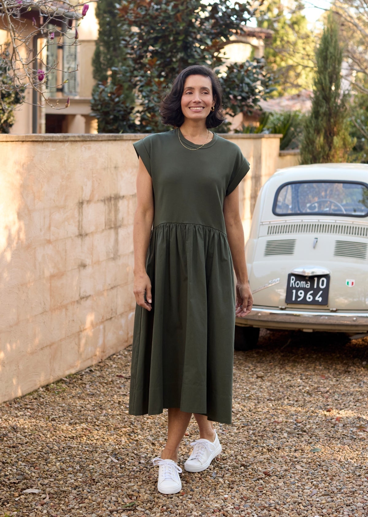 GRETA MIDI DRESS - KHAKI