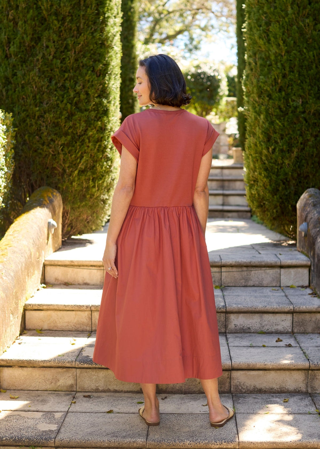 GRETA MIDI DRESS - TERRACOTTA