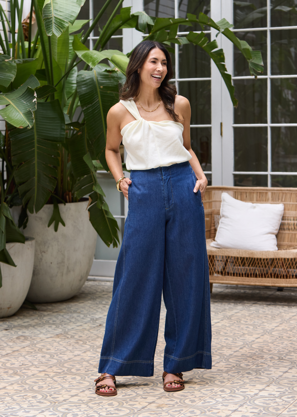 JULIA ONE SHOULDER TOP - CREAM