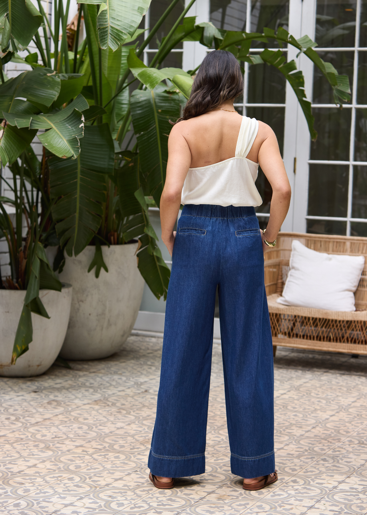 JULIA ONE SHOULDER TOP - CREAM